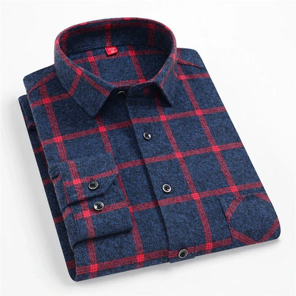 Chemise à carreaux manches longues pour hommes