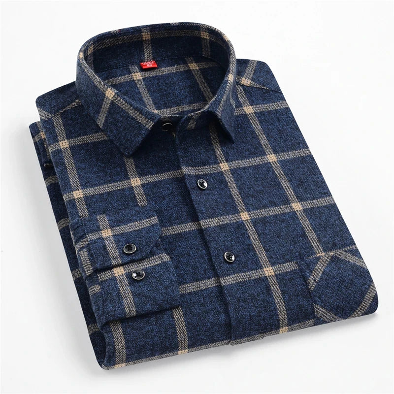 Chemise à carreaux manches longues pour hommes