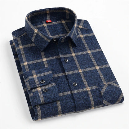 Chemise à carreaux manches longues pour hommes