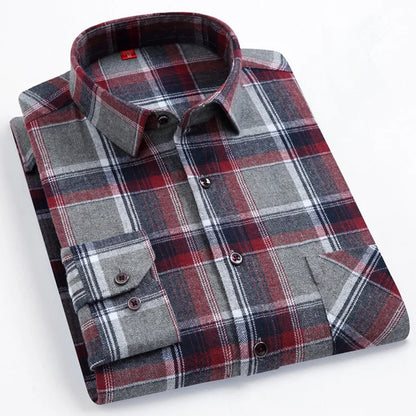 Chemise à carreaux manches longues pour hommes