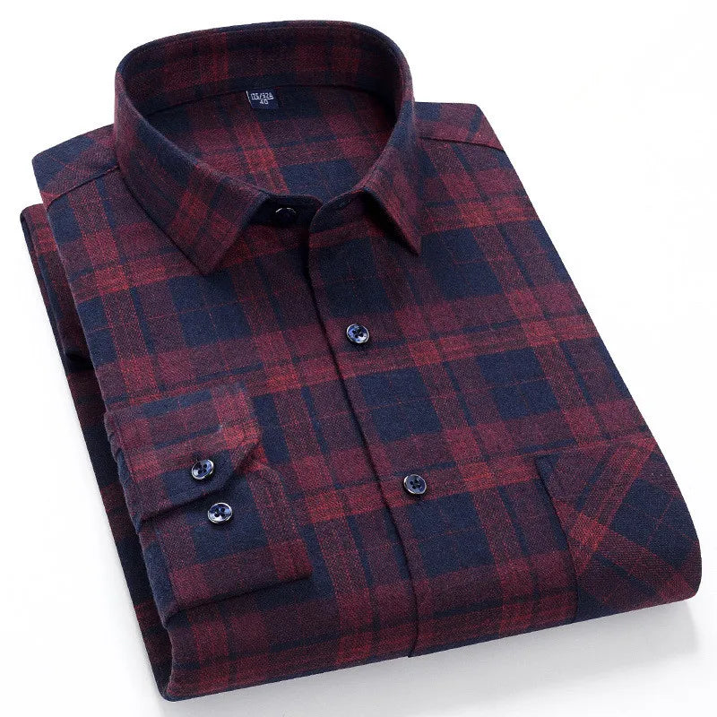Chemise à carreaux manches longues pour hommes