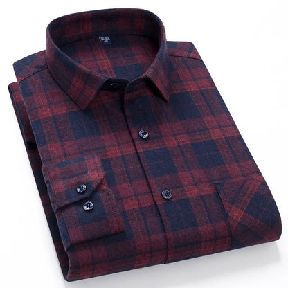 Chemise à carreaux manches longues pour hommes