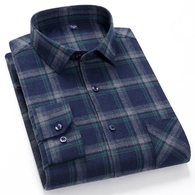 Chemise à carreaux manches longues pour hommes