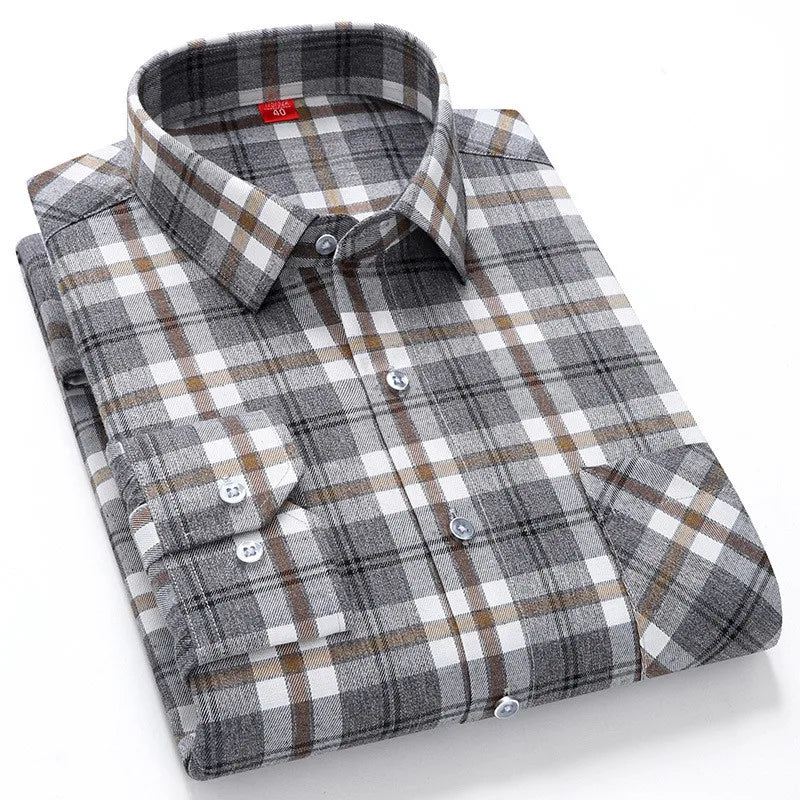 Chemise à carreaux manches longues pour hommes
