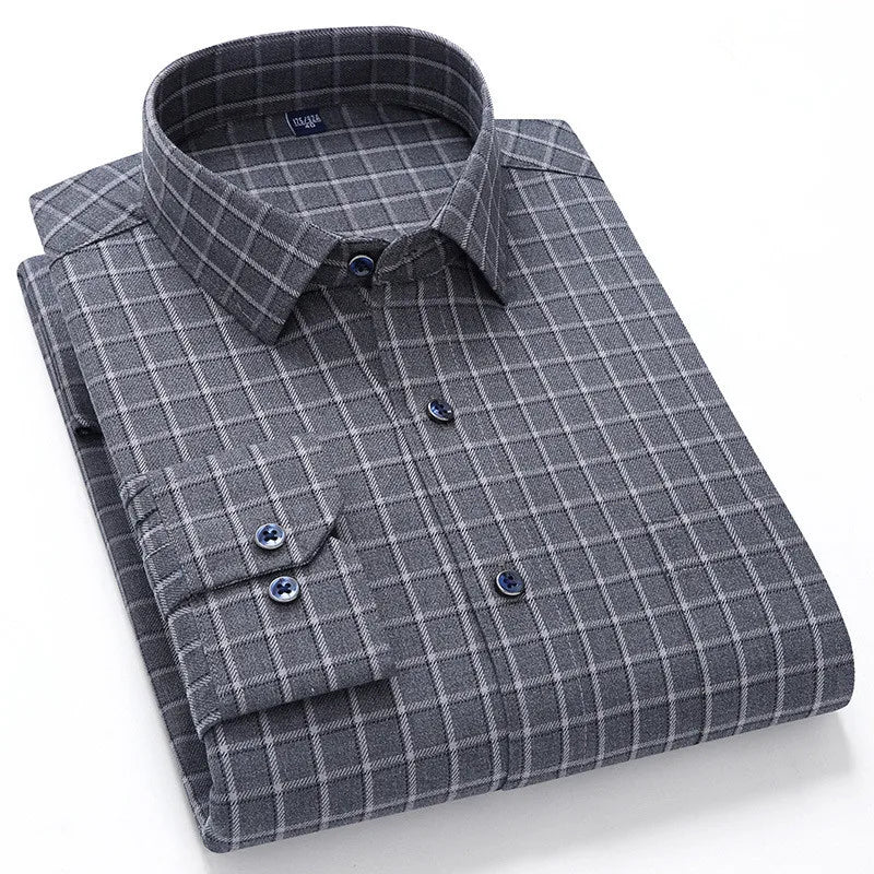 Chemise à carreaux manches longues pour hommes