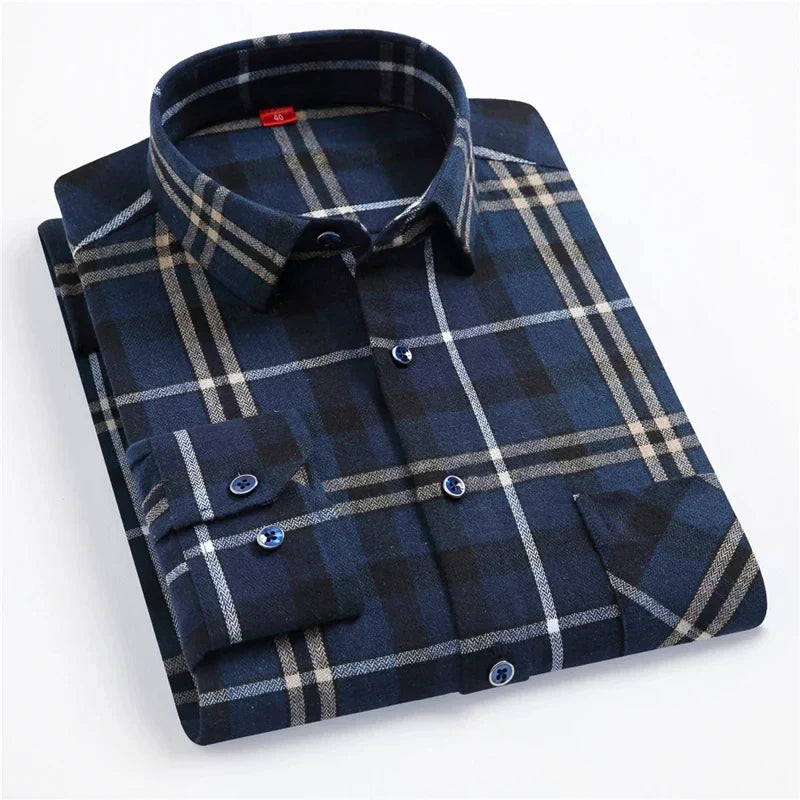 Chemise à carreaux manches longues pour hommes