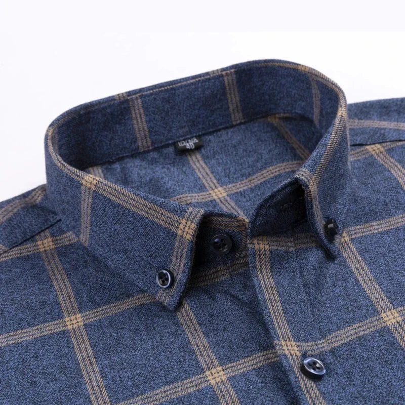 Chemise à carreaux manches longues pour hommes