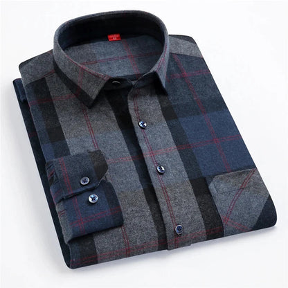 Chemise à carreaux manches longues pour hommes