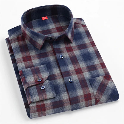 Chemise à carreaux manches longues pour hommes