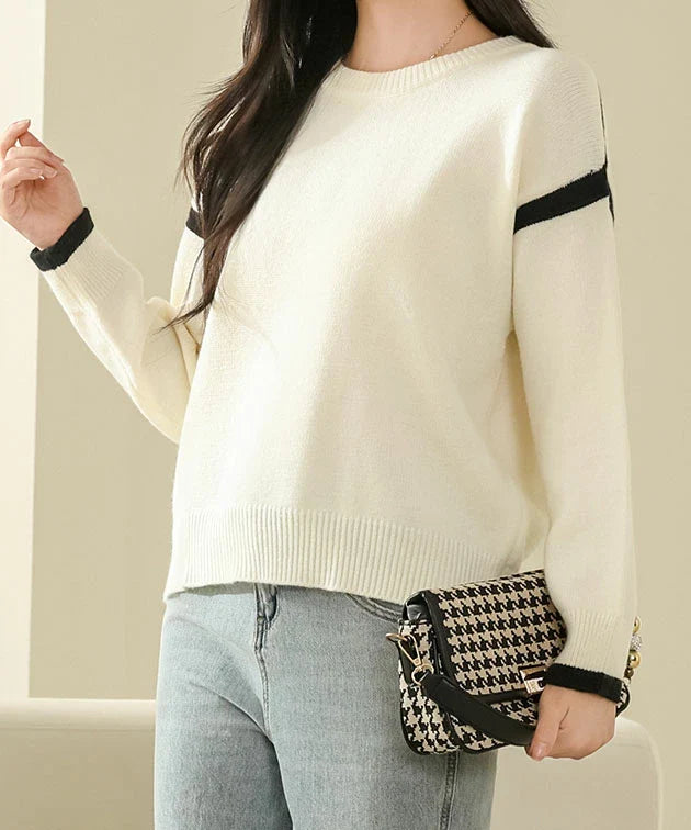 Pull En Maille Ample À Col Rond Pour Femmes | Idéal Pour Usage Quotidien
