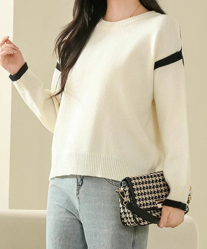 Pull En Maille Ample À Col Rond Pour Femmes | Idéal Pour Usage Quotidien