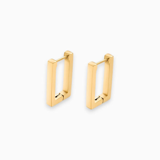 Boucles d’Oreilles Plaquées 18K avec Fermeture à Charnière en Acier Inoxydable | Usage Quotidien