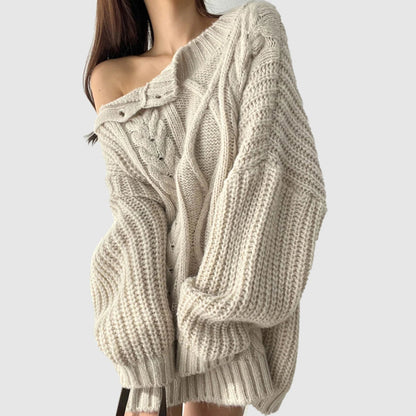 Pull À Épaule Dégagée Avec Coupe Asymétrique Pour Femme | Idéal Pour Saison Froide