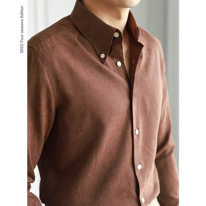 Chemise À Manches Longues pour Homme avec Col Carré | Idéale pour Le Printemps