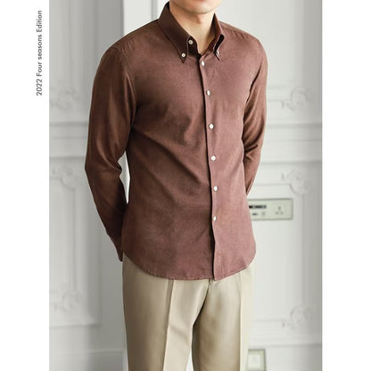 Chemise À Manches Longues pour Homme avec Col Carré | Idéale pour Le Printemps