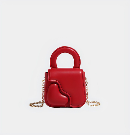 Mini Sac Épaule en Forme de Cœur avec Chaîne pour Femme | Idéal pour Usage Quotidien