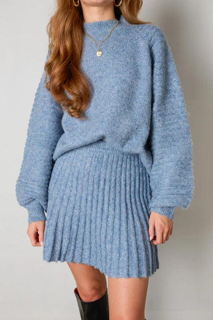 Ensemble Deux Pièces avec Pull et Jupe Plissée pour Femmes | Idéal Pour Usage Quotidien ou Occasions
