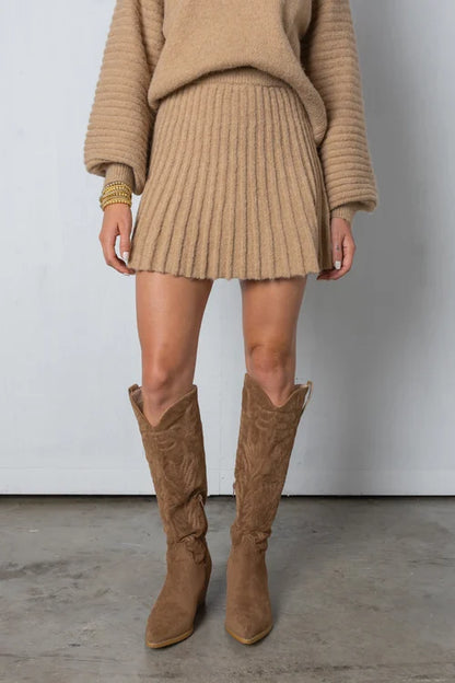 Ensemble Deux Pièces avec Pull et Jupe Plissée pour Femmes | Idéal Pour Usage Quotidien ou Occasions