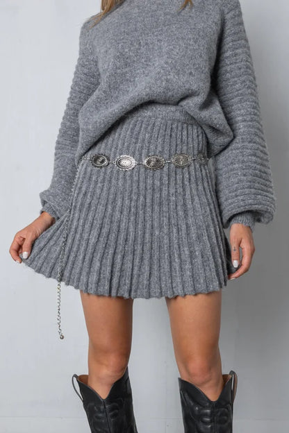 Ensemble Deux Pièces avec Pull et Jupe Plissée pour Femmes | Idéal Pour Usage Quotidien ou Occasions