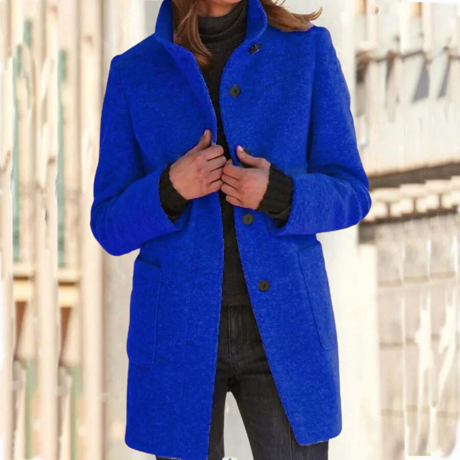 Manteau Long pour Femme avec Col Montant et Manches Longues | Idéal pour la Saison Froide