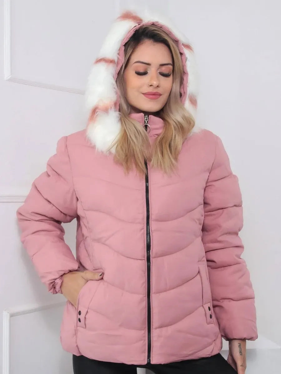 Veste Matelassée avec Capuche Amovible pour Femme | Idéale pour L’Hiver