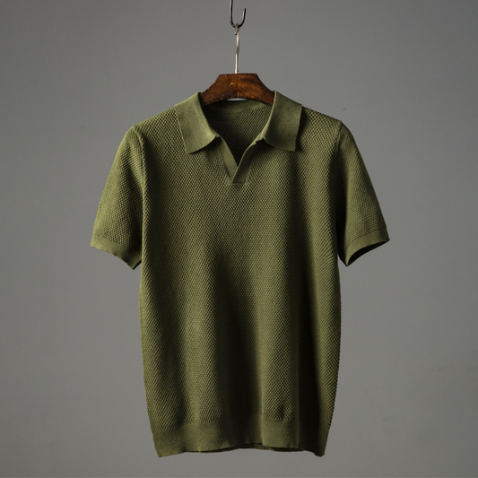 Polo à Manches Courtes avec Col Replié et Motif pour Homme | Idéal pour les Activités Estivales