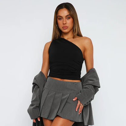 Top Asymétrique Avec Dos Ouvert Pour Femme | Idéal Pour Les Sorties Et Les Tenues Du Soir