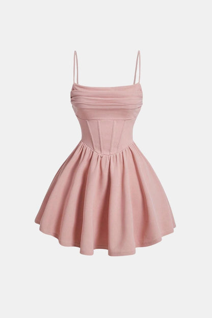 Robe Mini Avec Corsage Froncé Et Jupe Évasée Pour Femme | Idéal Pour Soirées Et Célébrations