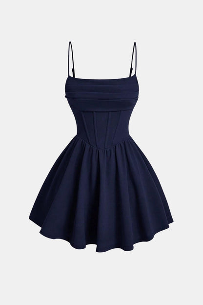 Robe Mini Avec Corsage Froncé Et Jupe Évasée Pour Femme | Idéal Pour Soirées Et Célébrations