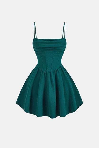Robe Mini Avec Corsage Froncé Et Jupe Évasée Pour Femme | Idéal Pour Soirées Et Célébrations