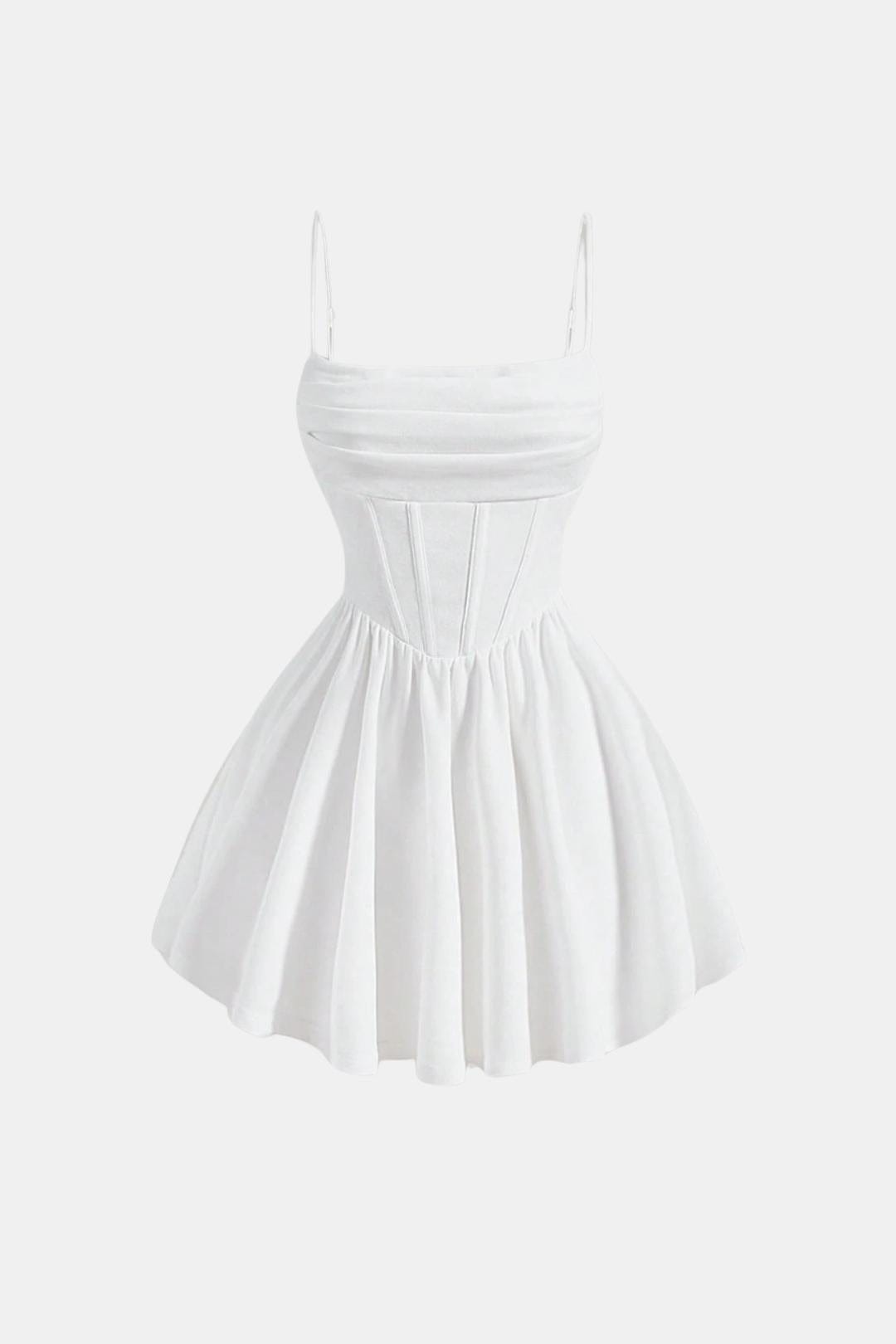 Robe Mini Avec Corsage Froncé Et Jupe Évasée Pour Femme | Idéal Pour Soirées Et Célébrations
