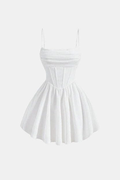 Robe Mini Avec Corsage Froncé Et Jupe Évasée Pour Femme | Idéal Pour Soirées Et Célébrations