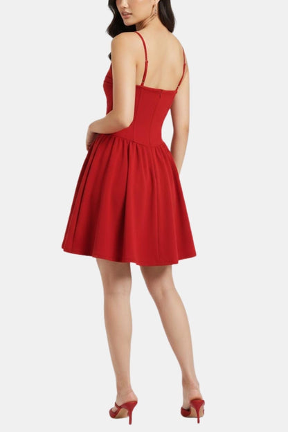 Robe Mini Avec Corsage Froncé Et Jupe Évasée Pour Femme | Idéal Pour Soirées Et Célébrations