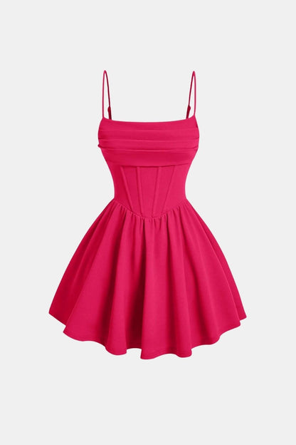 Robe Mini Avec Corsage Froncé Et Jupe Évasée Pour Femme | Idéal Pour Soirées Et Célébrations
