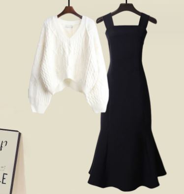 Ensemble Deux Pièces avec Blouse Tweed et Jupe Fishtail pour Femme | Idéal pour Usage Quotidien et Décontracté
