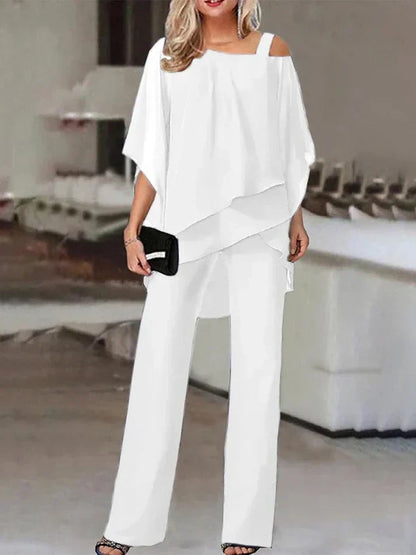 Ensemble Deux Pièces Asymétrique pour Femme avec Ourlet Décalé | Idéal pour Toutes Saisons