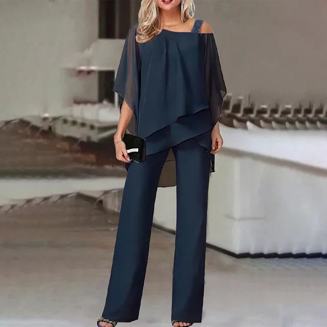 Ensemble Deux Pièces Asymétrique pour Femme avec Ourlet Décalé | Idéal pour Toutes Saisons