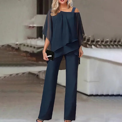 Ensemble Deux Pièces Asymétrique pour Femme avec Ourlet Décalé | Idéal pour Toutes Saisons