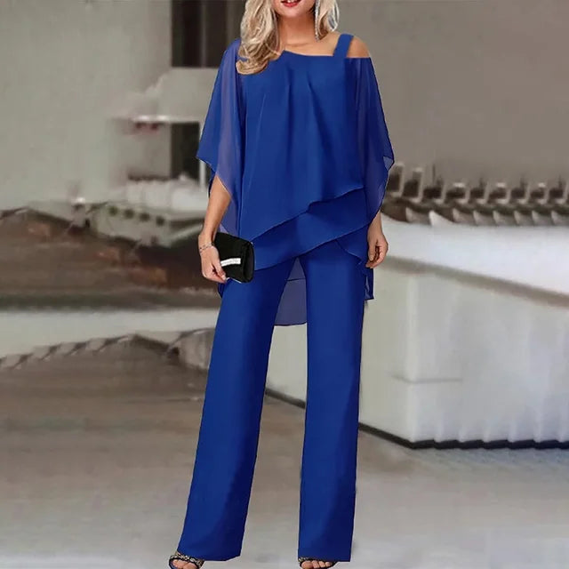 Ensemble Deux Pièces Asymétrique pour Femme avec Ourlet Décalé | Idéal pour Toutes Saisons