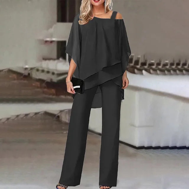 Ensemble Deux Pièces Asymétrique pour Femme avec Ourlet Décalé | Idéal pour Toutes Saisons