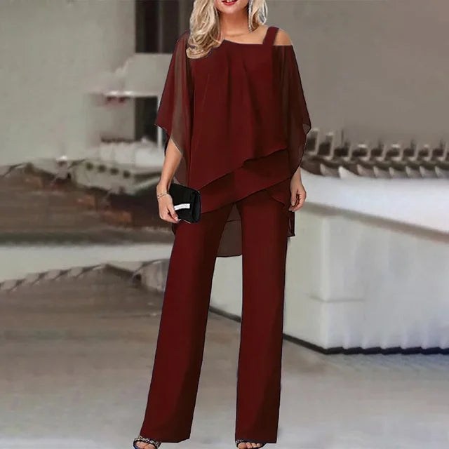 Ensemble Deux Pièces Asymétrique pour Femme avec Ourlet Décalé | Idéal pour Toutes Saisons