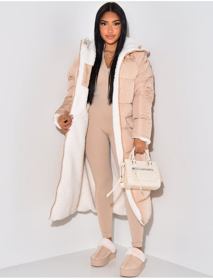 Veste Longue Réversible Avec Coupe Droite Pour Femmes | Idéale Pour La Saison Froide