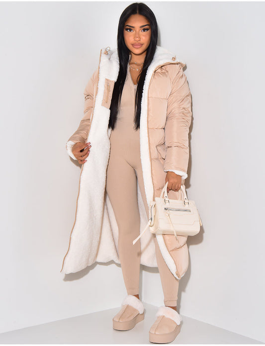 Veste Longue Réversible Avec Coupe Droite Pour Femmes | Idéale Pour La Saison Froide