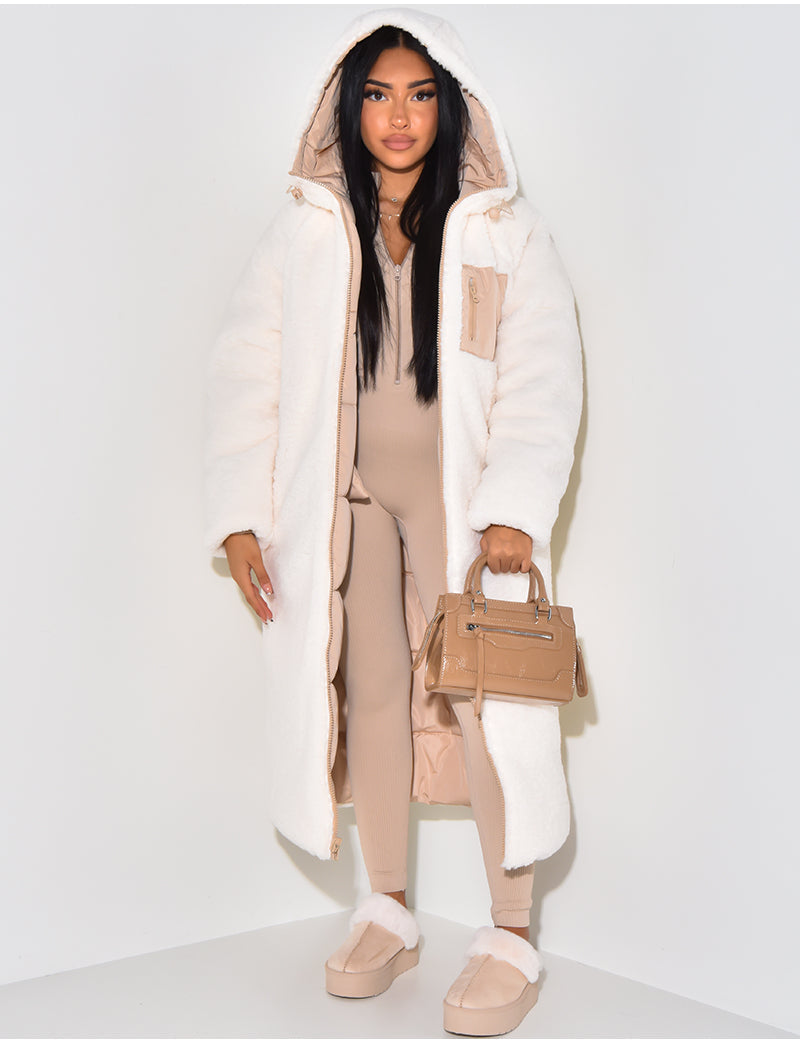 Veste Longue Réversible Avec Coupe Droite Pour Femmes | Idéale Pour La Saison Froide