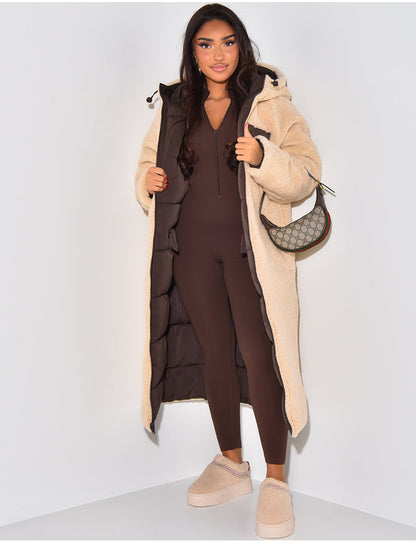 Veste Longue Réversible Avec Coupe Droite Pour Femmes | Idéale Pour La Saison Froide