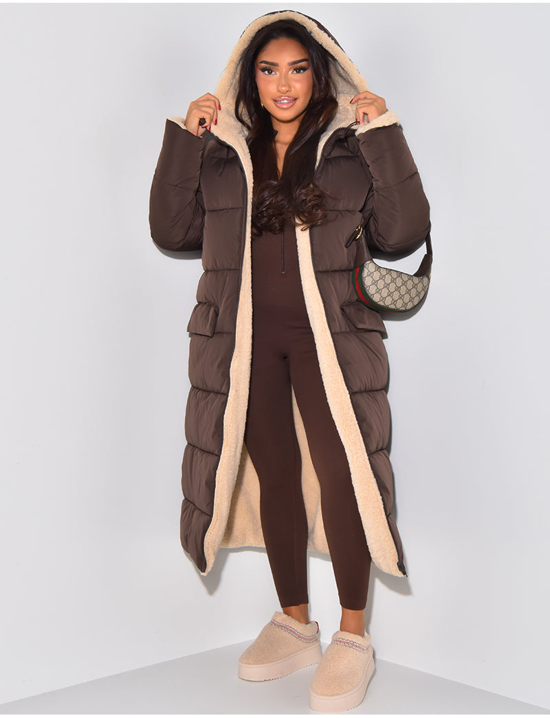 Veste Longue Réversible Avec Coupe Droite Pour Femmes | Idéale Pour La Saison Froide