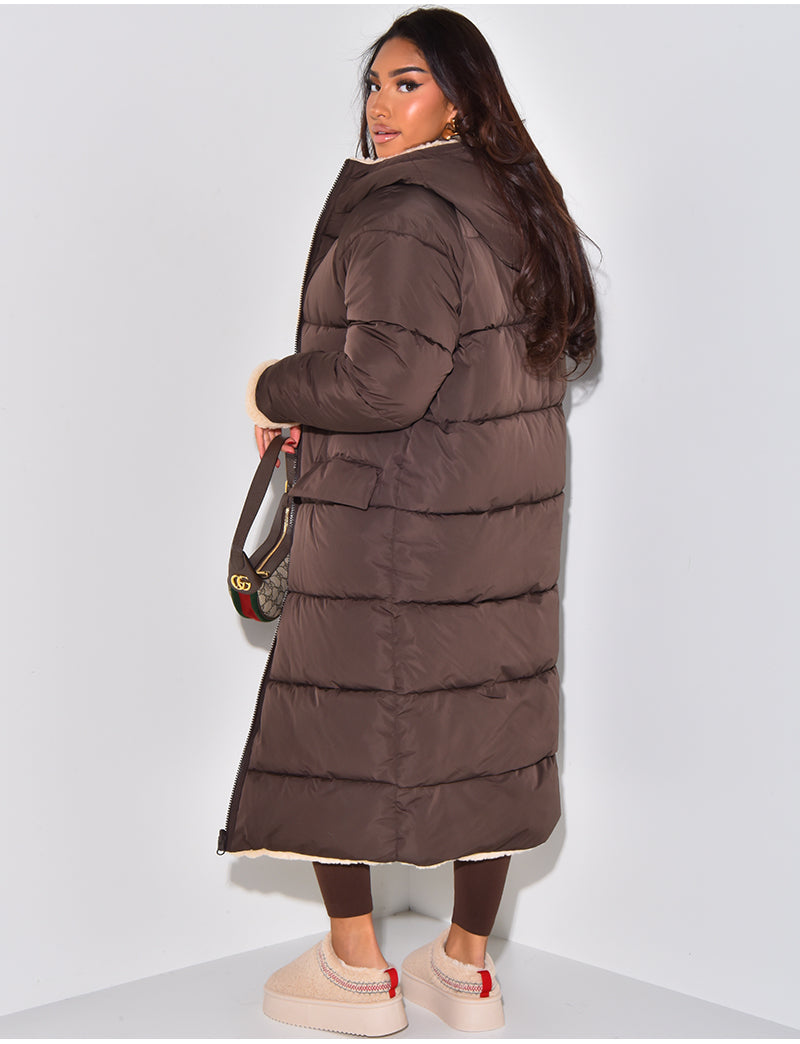 Veste Longue Réversible Avec Coupe Droite Pour Femmes | Idéale Pour La Saison Froide