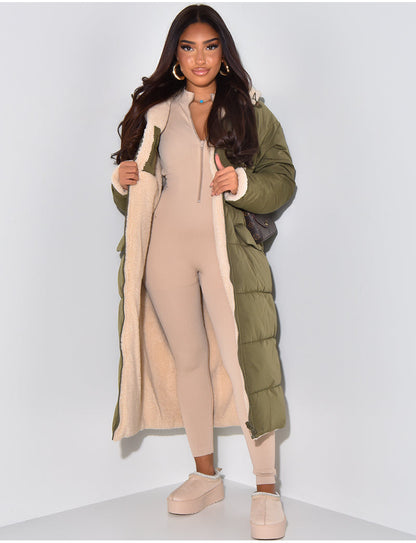 Veste Longue Réversible Avec Coupe Droite Pour Femmes | Idéale Pour La Saison Froide