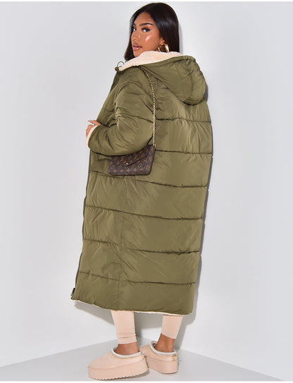 Veste Longue Réversible Avec Coupe Droite Pour Femmes | Idéale Pour La Saison Froide
