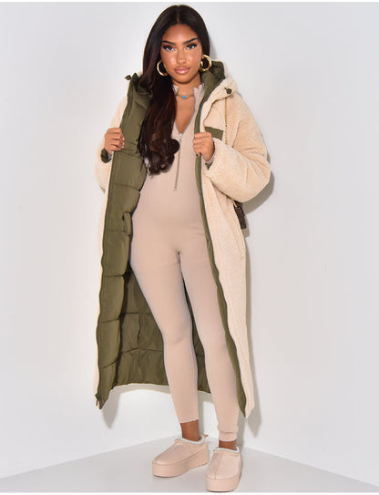 Veste Longue Réversible Avec Coupe Droite Pour Femmes | Idéale Pour La Saison Froide